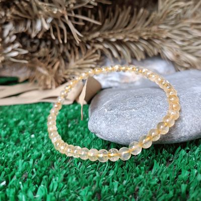 Pulsera elástica de citrino 6mm (calentado)