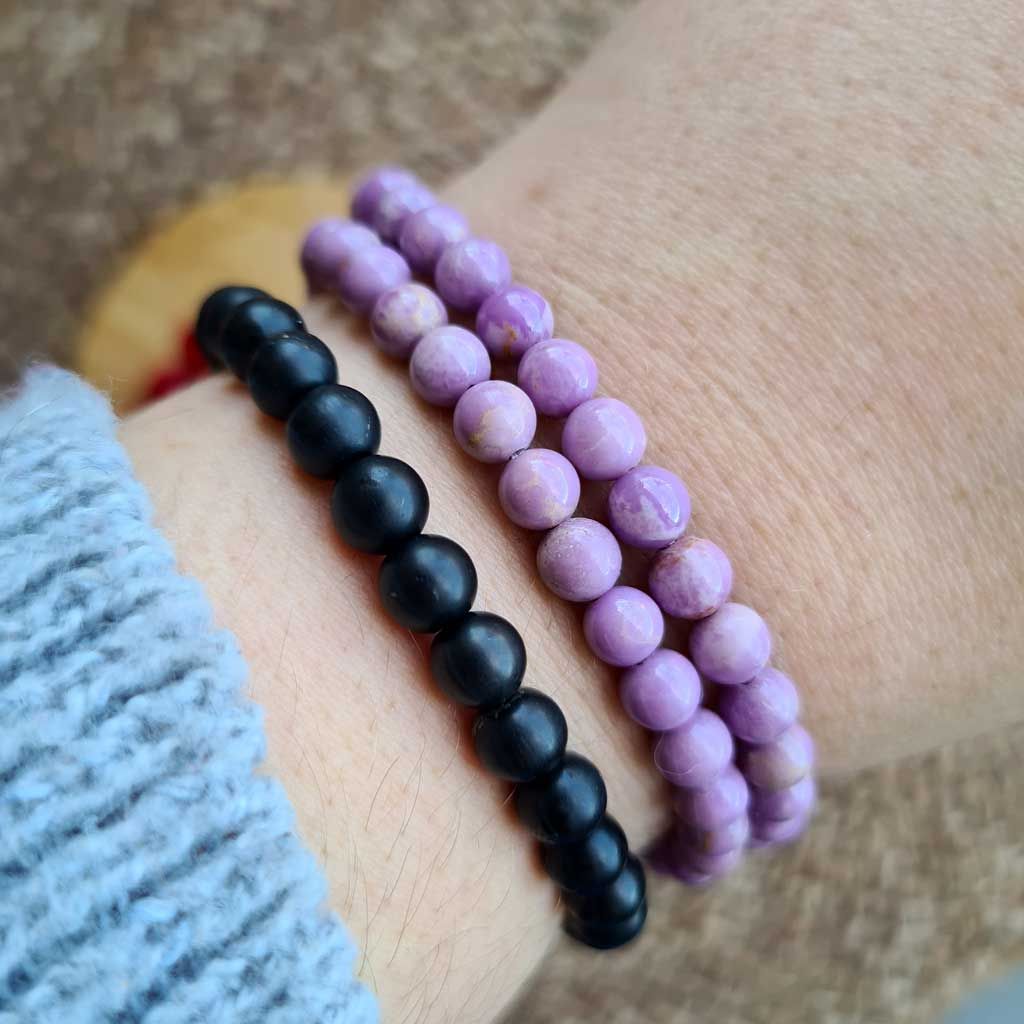 Pulsera elástica de Fosfosiderita  6 mm.