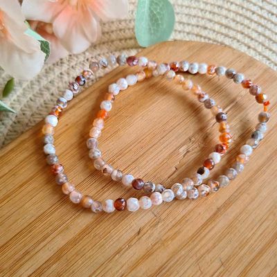 Pulsera facetada de Ágata de Fuego
