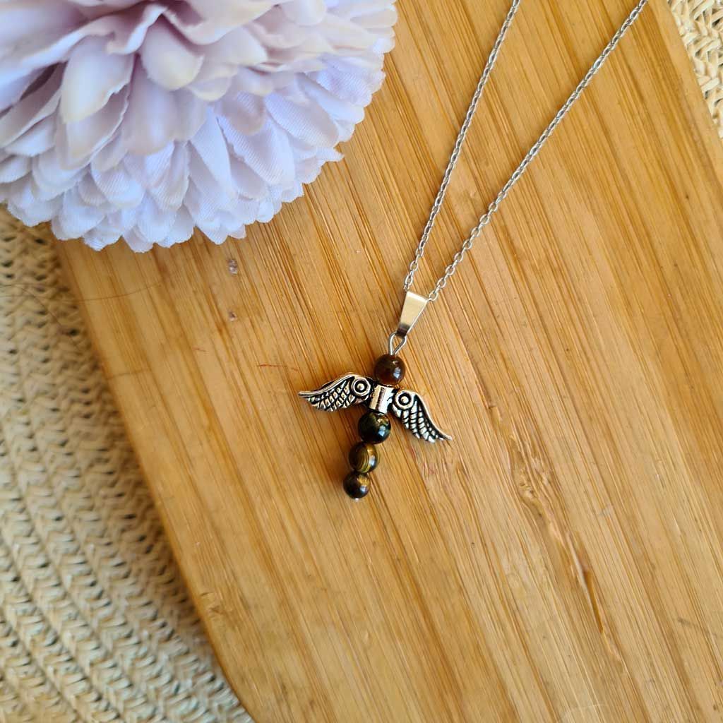 Colgante ángel de Ojo de Tigre Colgante ángel de Ojo de Tigre