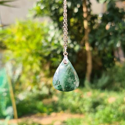 Colgante de Ágata Musgosa en plata de ley 925