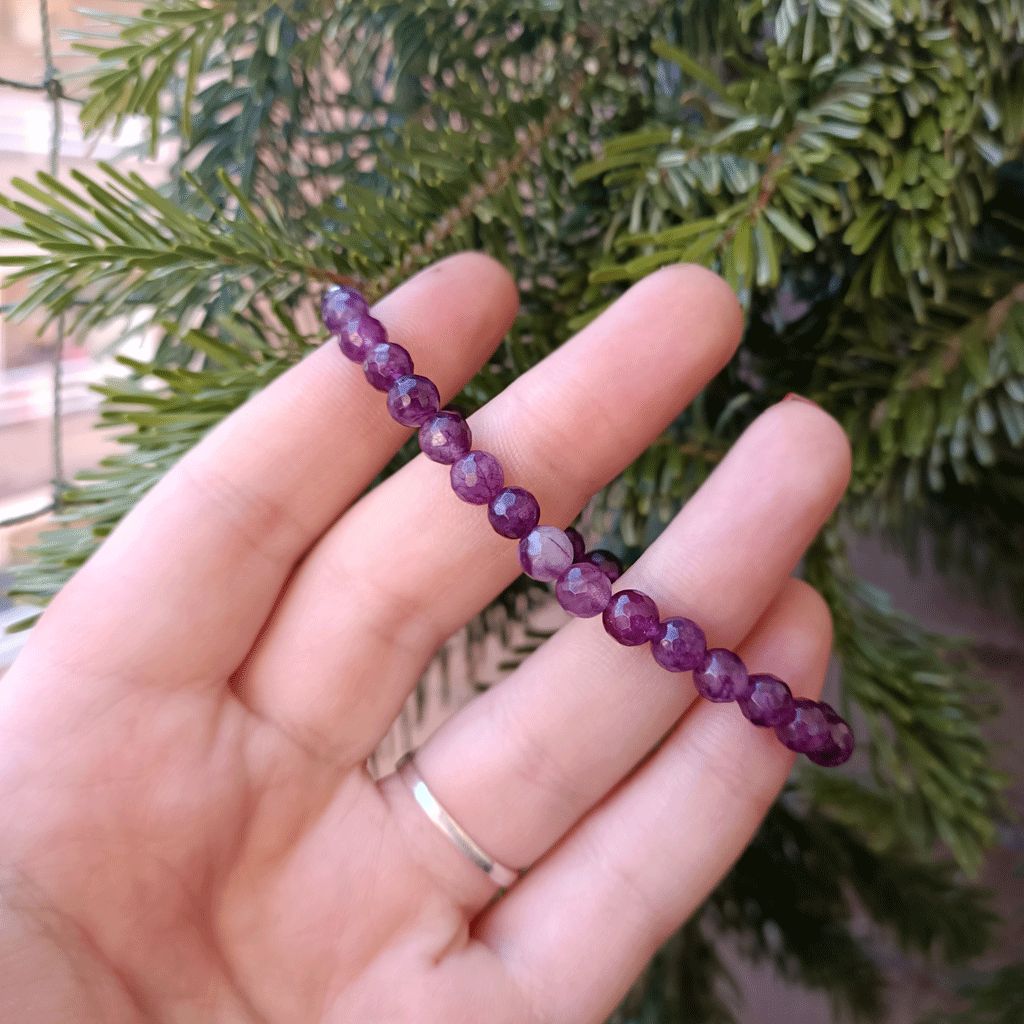 Pulsera elástica de Amatista 6 mm.
