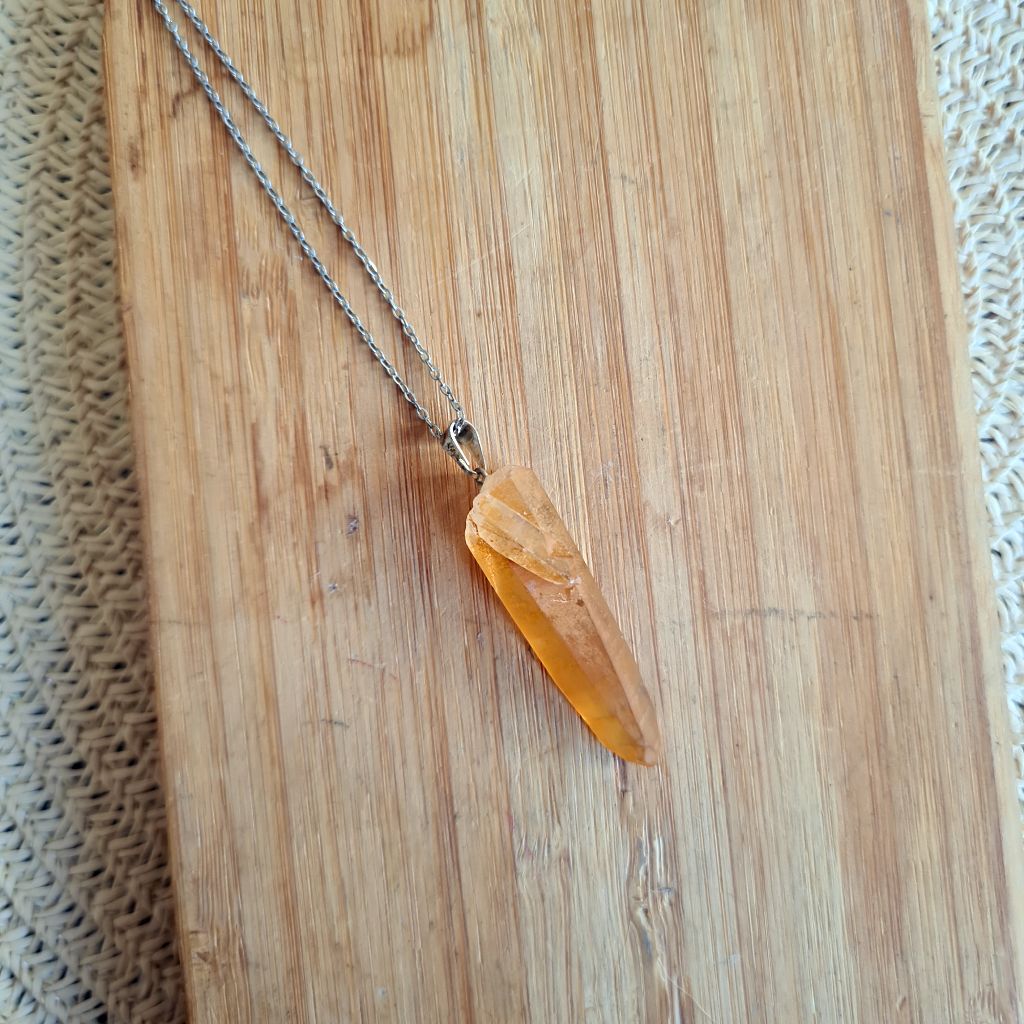 Colgante de Cuarzo Mandarina natural