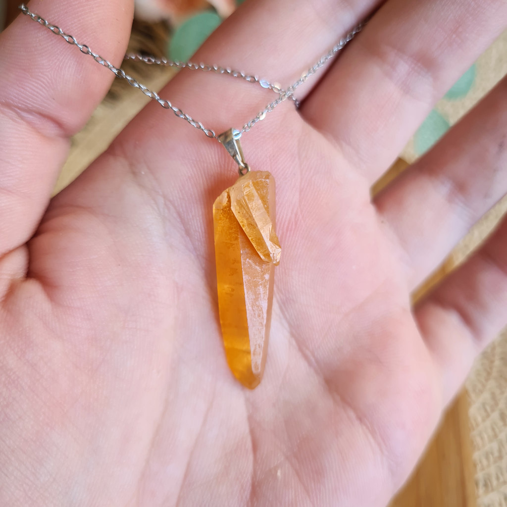 Colgante de Cuarzo Mandarina natural