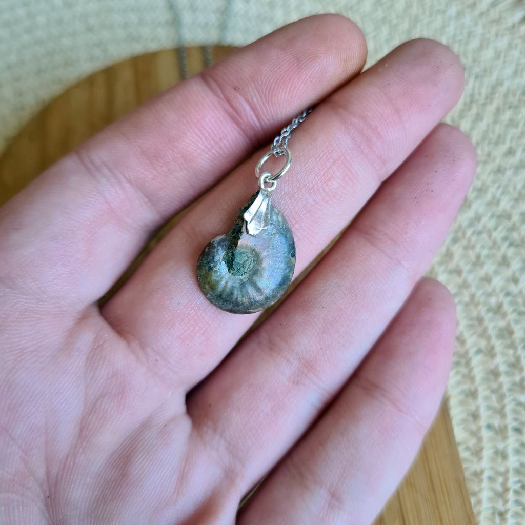 Colgante de Ammolita Opalizado en Plata de ley