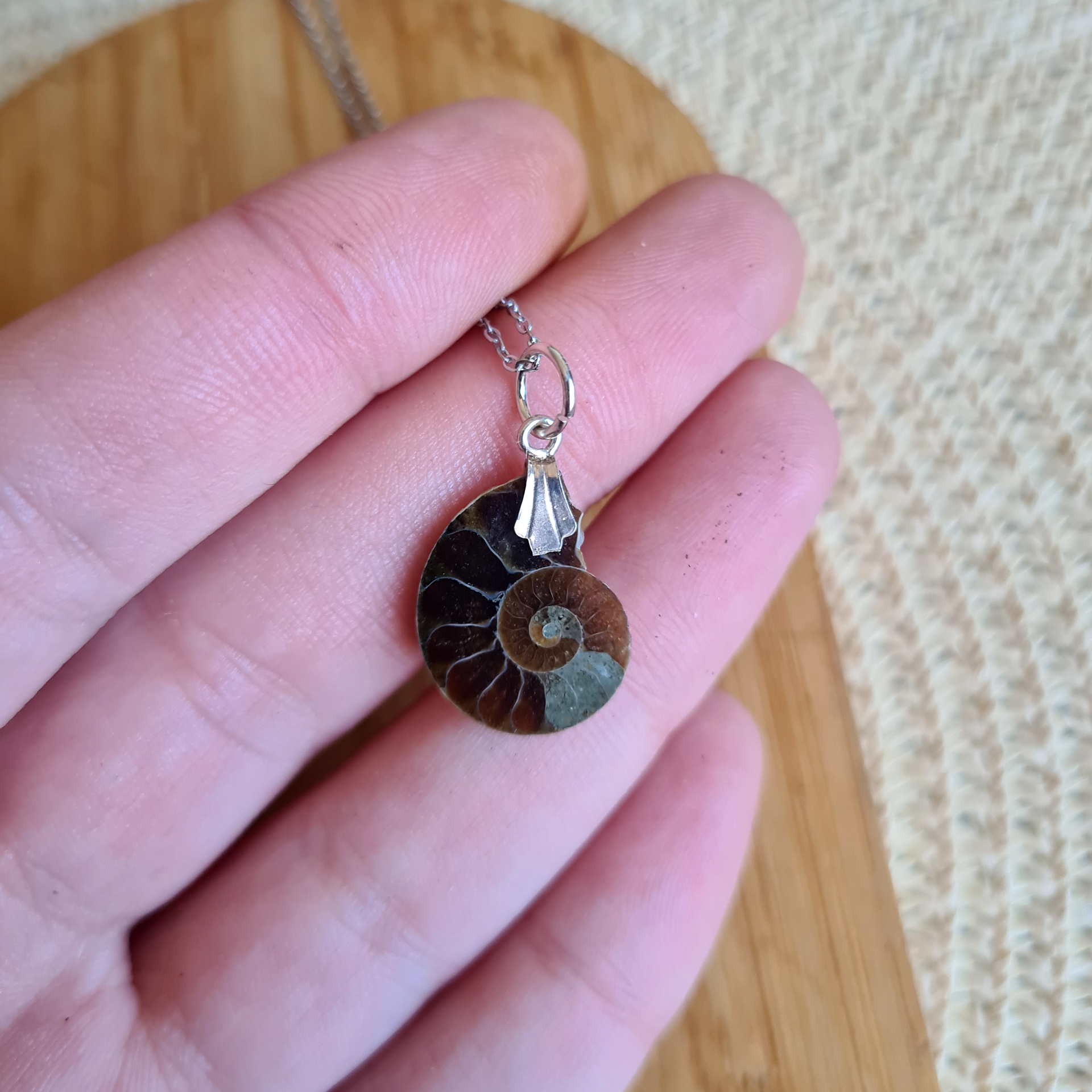 Colgante de Ammolita Opalizado en Plata de ley