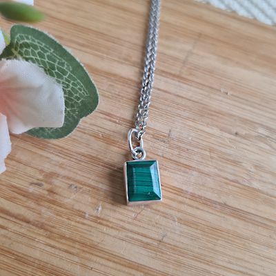 Pendientes de Malaquita en plata de ley 925