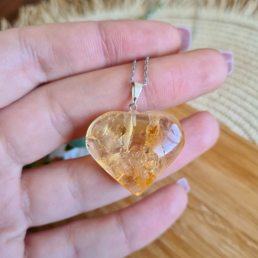 Colgante corazón de Citrino extra Colgante corazón de Citrino extra, Elige tu corazón de citrino: Corazón de citrino 1