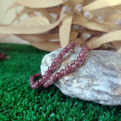 Pulsera elástica de Lepidolita 4 mm.