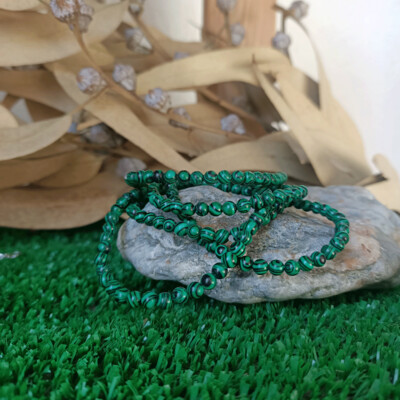 Pulsera Elástica de Malaquita 4mm extra