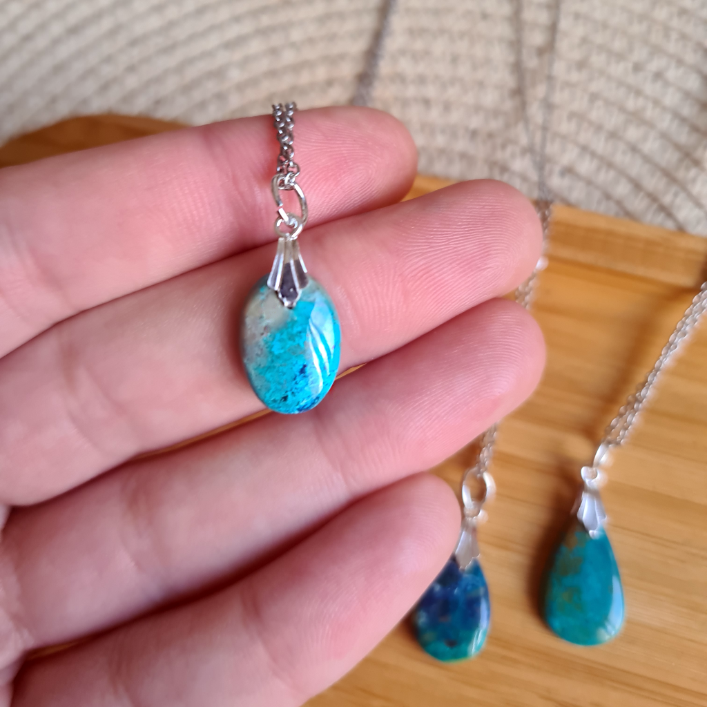 Colgante de Shattuckita en plata de ley 925