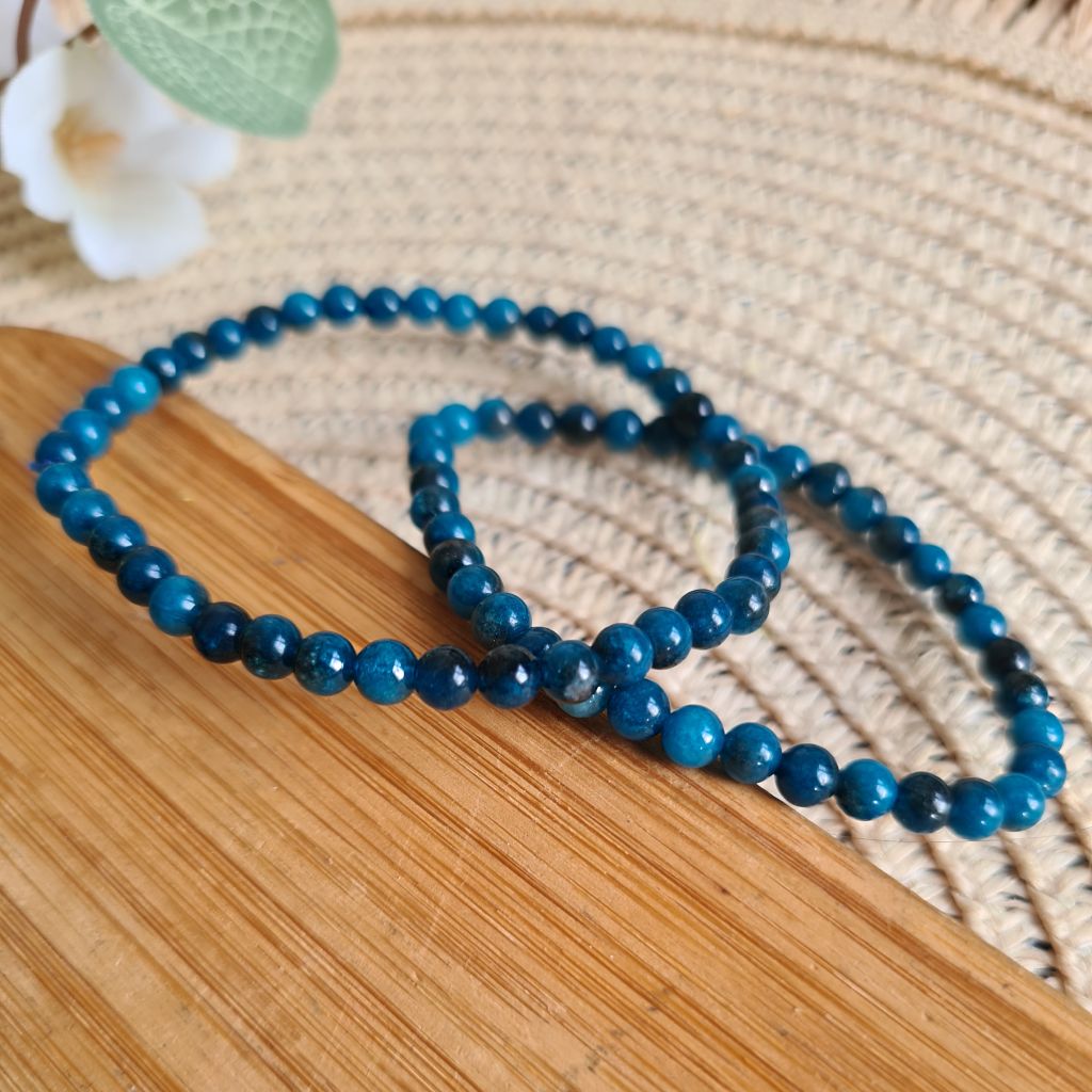 Pulsera de Apatito azul extra 4mm Pulsera de Apatito azul extra 4mm