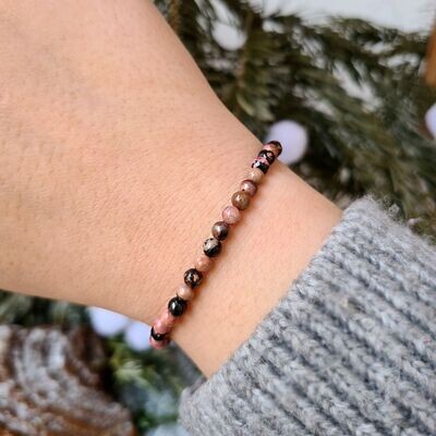 Pulsera elástica de Rodonita extra 4mm