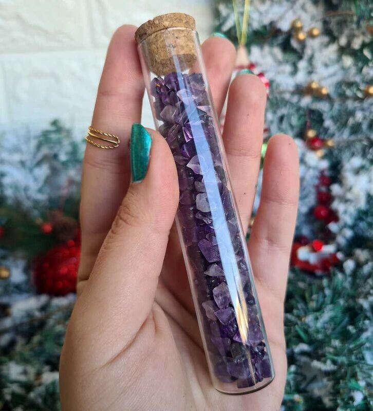 Tubo de cristal con Amatista Tubo de cristal con Amatista