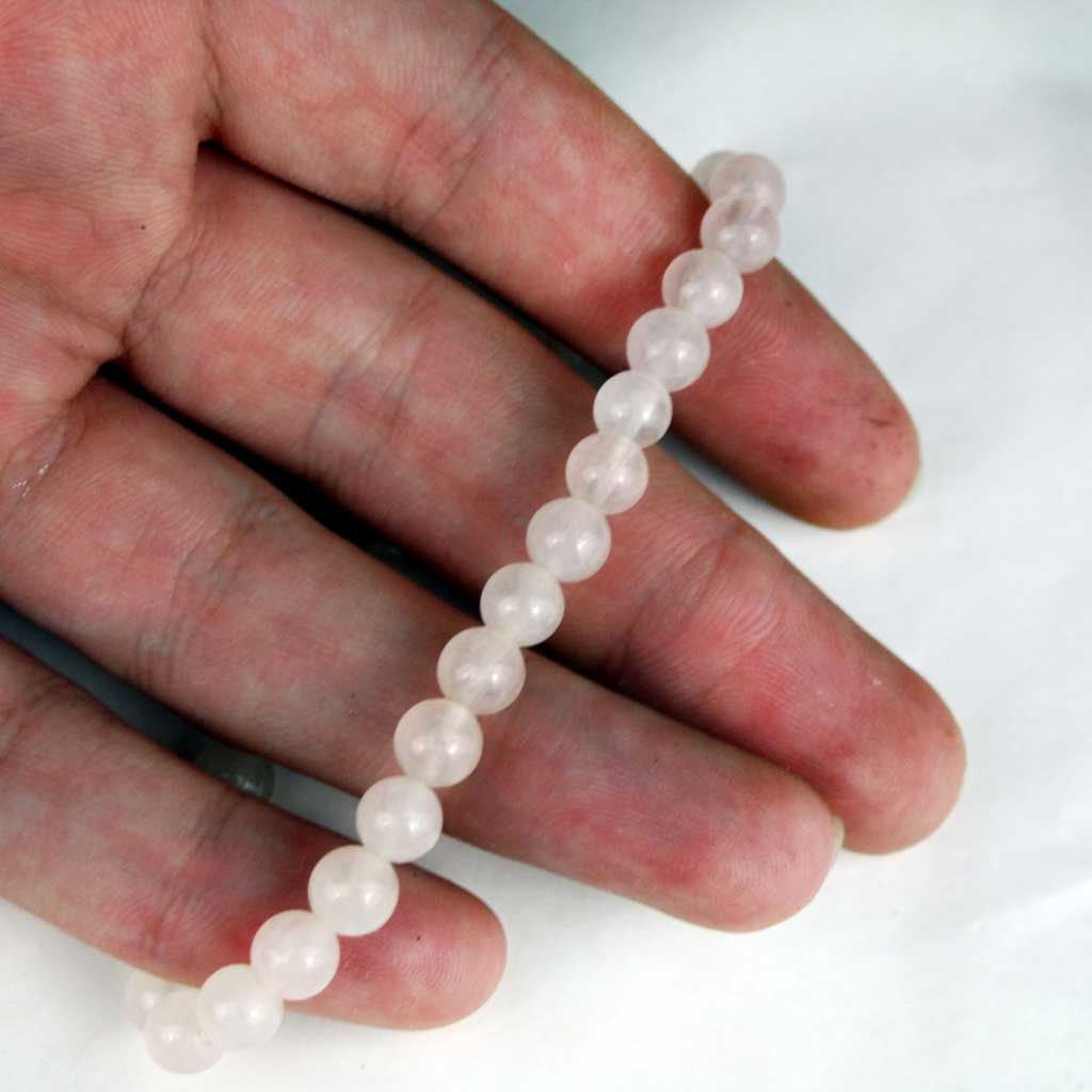 Pulsera elástica  de Cuarzo Rosa 4 mm.