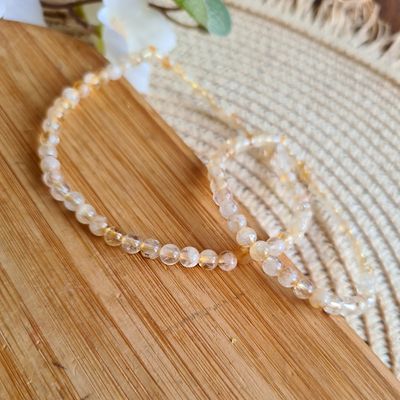 Pulsera elástica de Citrino extra 4 mm. Pulsera elástica de Citrino extra 4 mm.