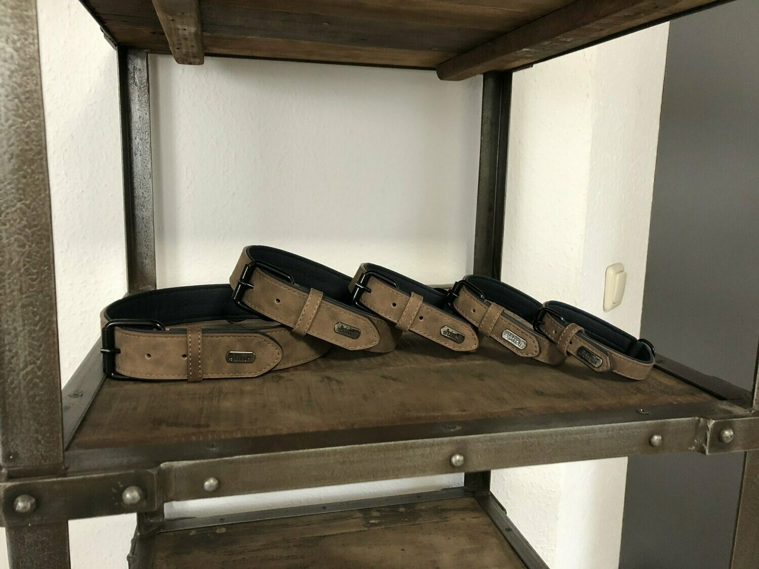 Echtleder-Halsband Kaffeebraun