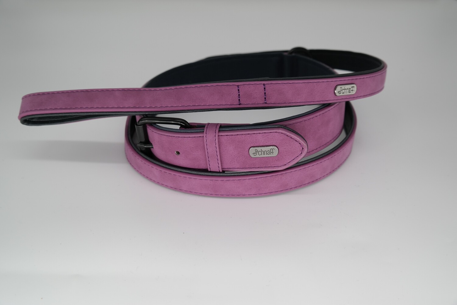 Echtleder-Halsband/Leine Set Violett