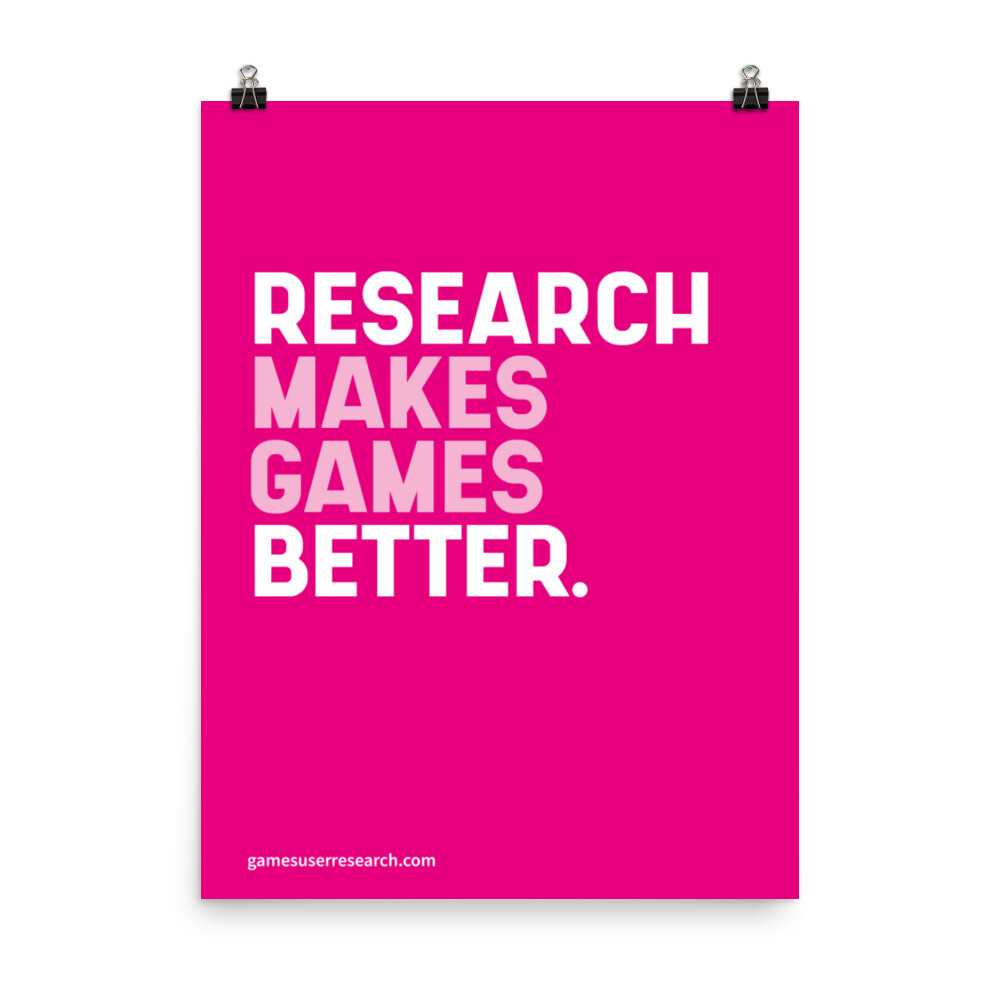 Research Makes Games Better - A2 Poster