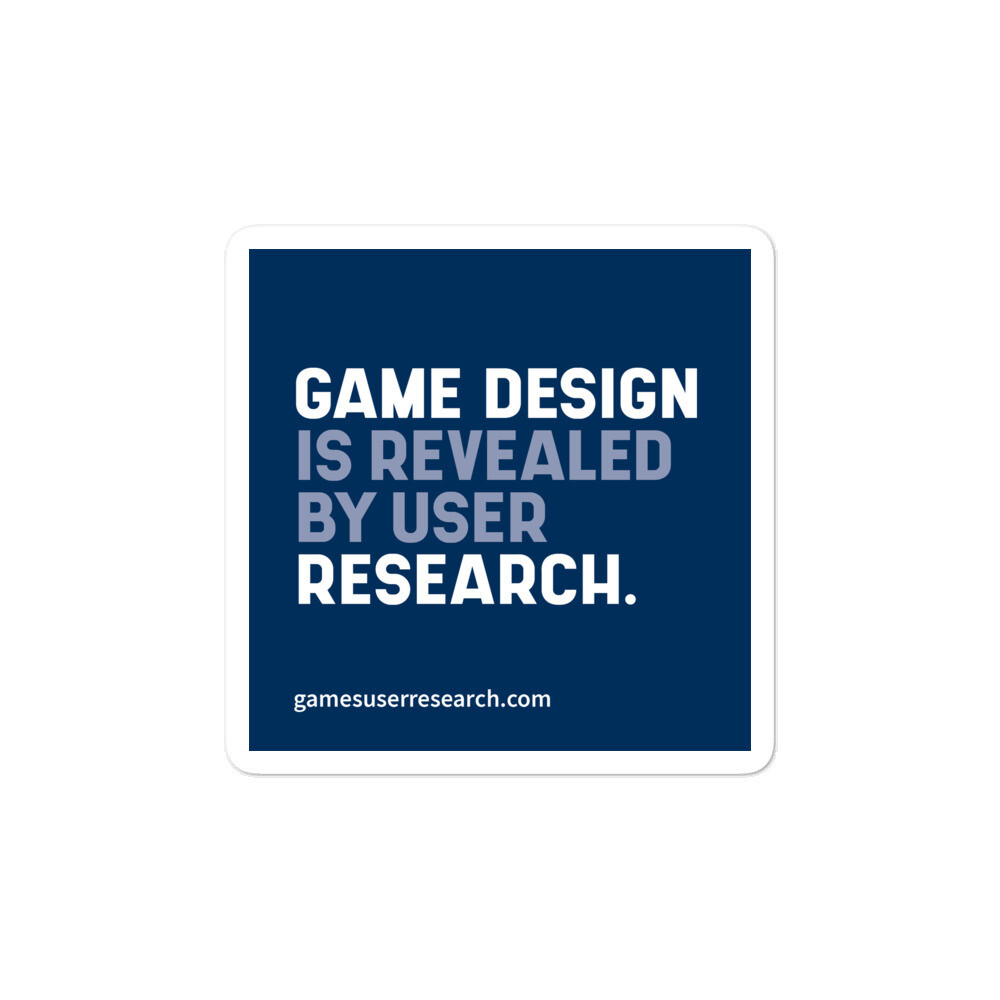 Game Design Is Revealed By User Research - Sticker