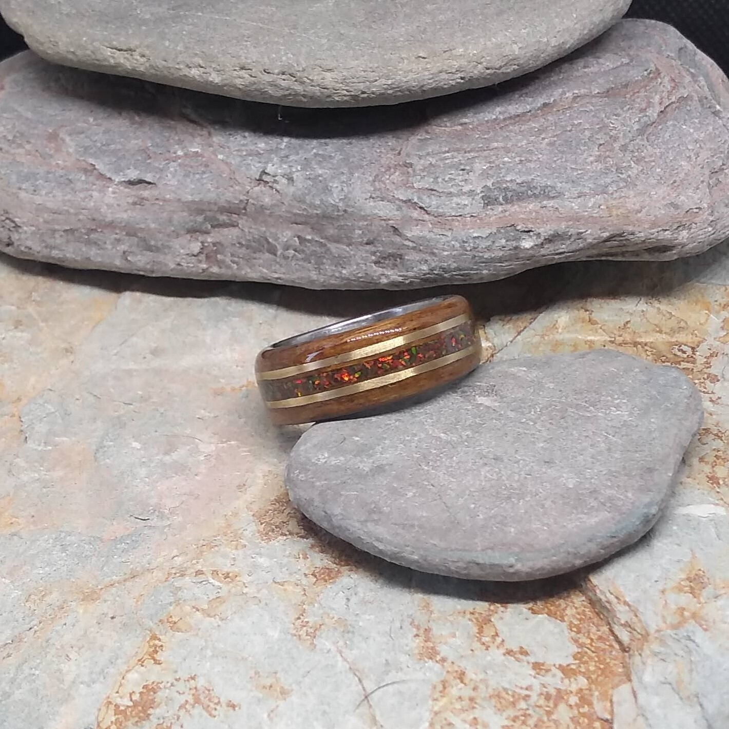 Teak Ornate Ring