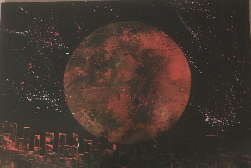 Quadro luna rosso