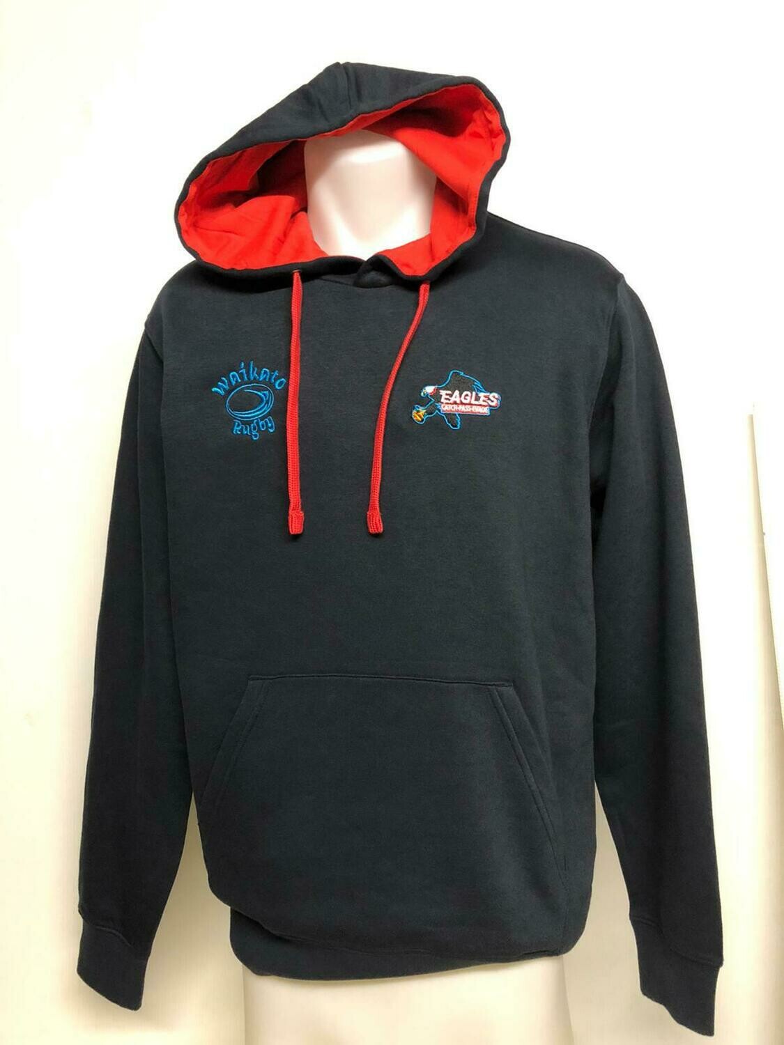 Hoodie - Navy and inside red