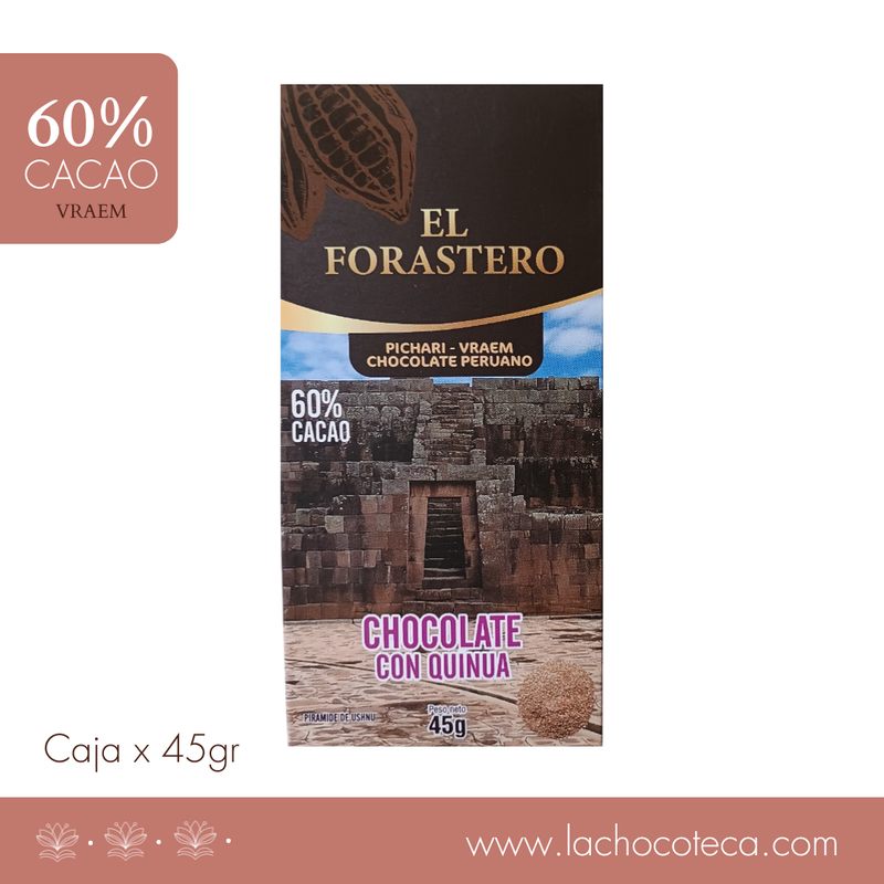 Barra Cacao 60% con Quinua x 45gr - EL FORASTERO