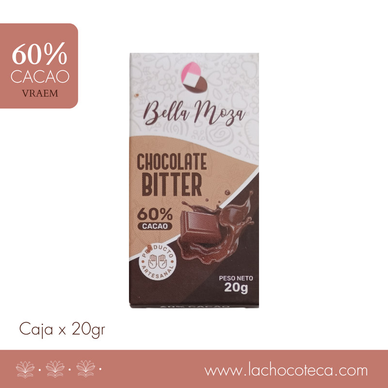 Barra Cacao 60% x 20gr - BELLA MOZA