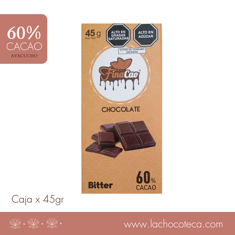 Barra Cacao 60% x 45gr - FINA CACAO