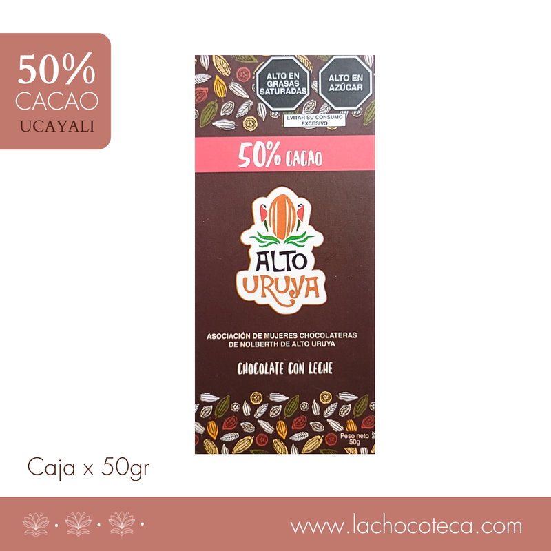 Barra Cacao 50% con Leche x 50gr - ALTO URUYA