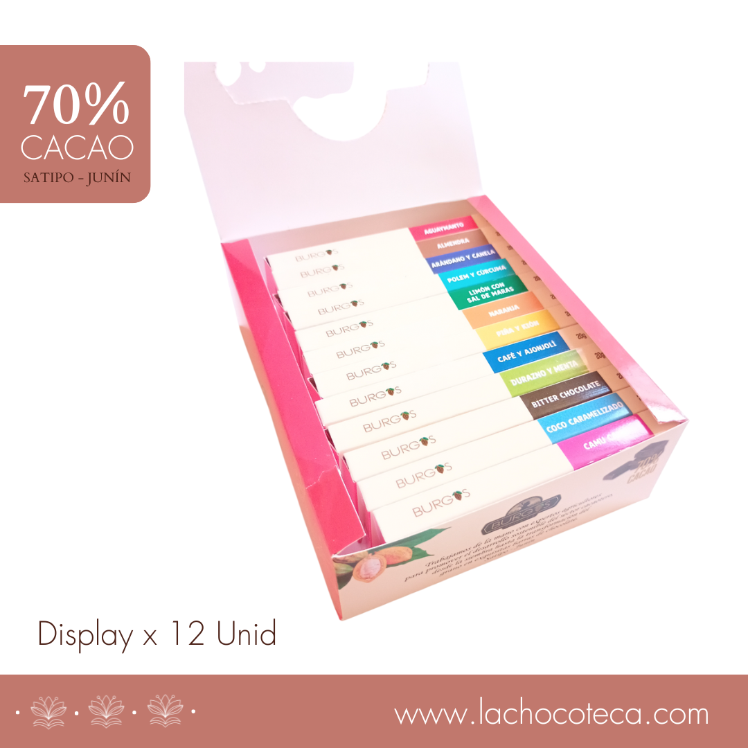 Display Barras Cacao 70% X 12 Unid - BURGOS