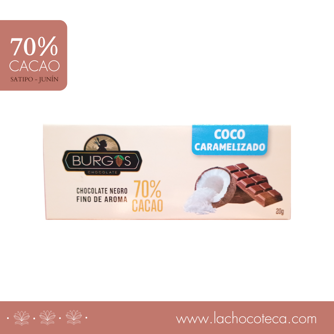 Barra de Cacao 70% con Coco x 20gr - BURGOS