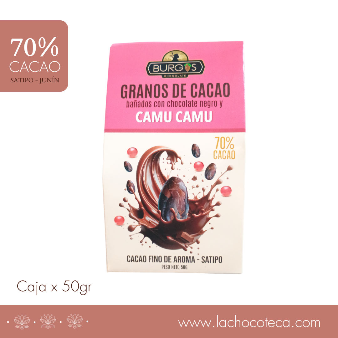 Granos de Cacao al 70% con Camu Camu x 50gr - BURGOS