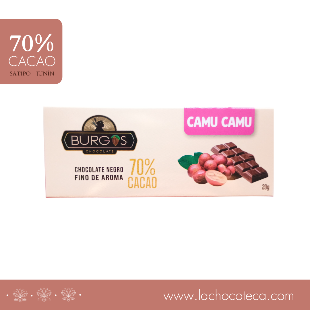 Barra de Cacao 70% con Camu Camu x 20gr - BURGOS