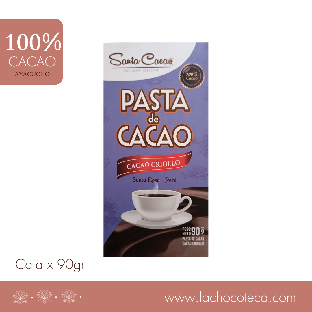 Pasta de Cacao 100% x 90gr - SANTA CACAO - GRADO CEREMONIAL