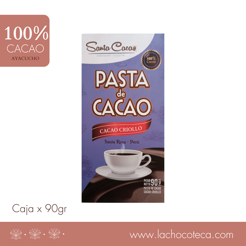Pasta de Cacao 100% x 90gr - SANTA CACAO - GRADO CEREMONIAL