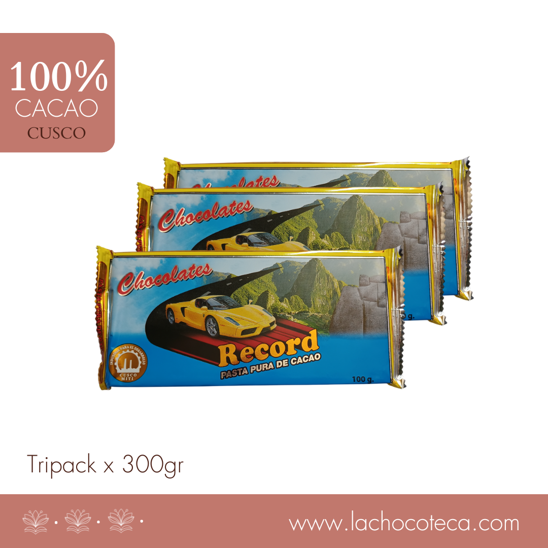 Pasta de Cacao 100% - Pack x 3 Unid RECORD - GRADO CEREMONIAL