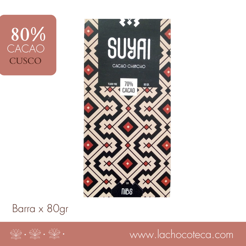 Barra Cacao al 70% con Nibs x 80gr - SUYAI