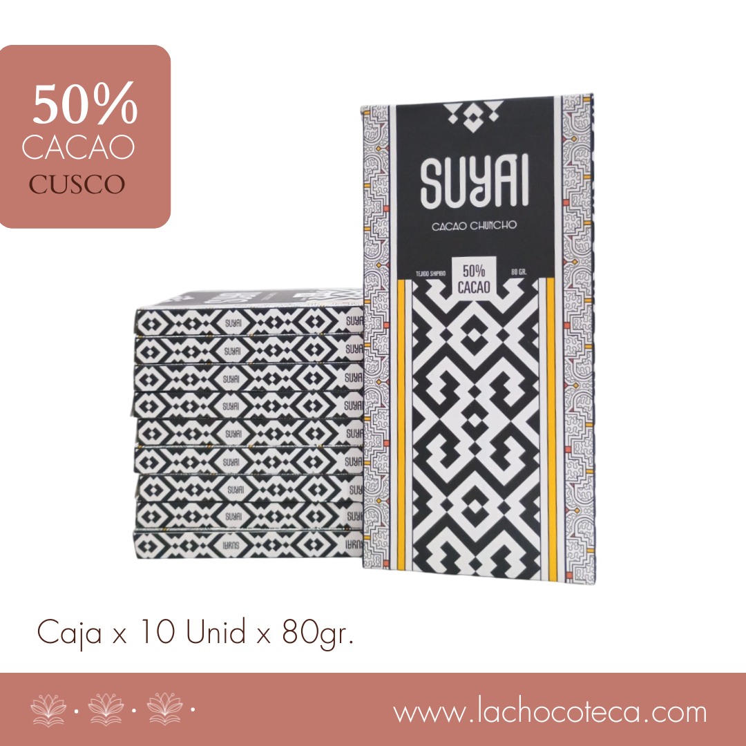 Caja x 10 Unid - Barras Cacao 50% Dark x 80gr - SUYAI