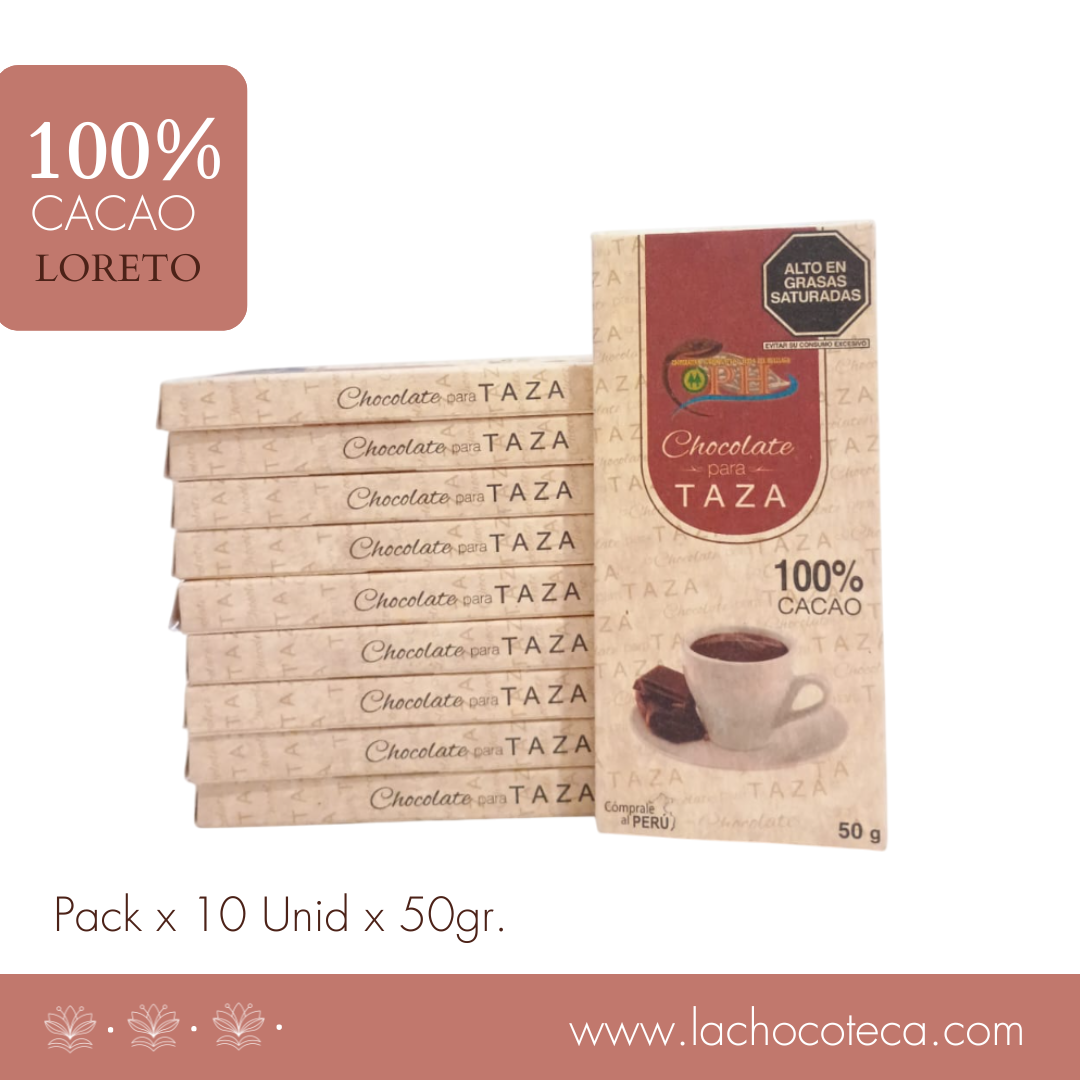 Caja x 10 Unid - Pasta de Cacao 100% x 50gr. Grado Ceremonial