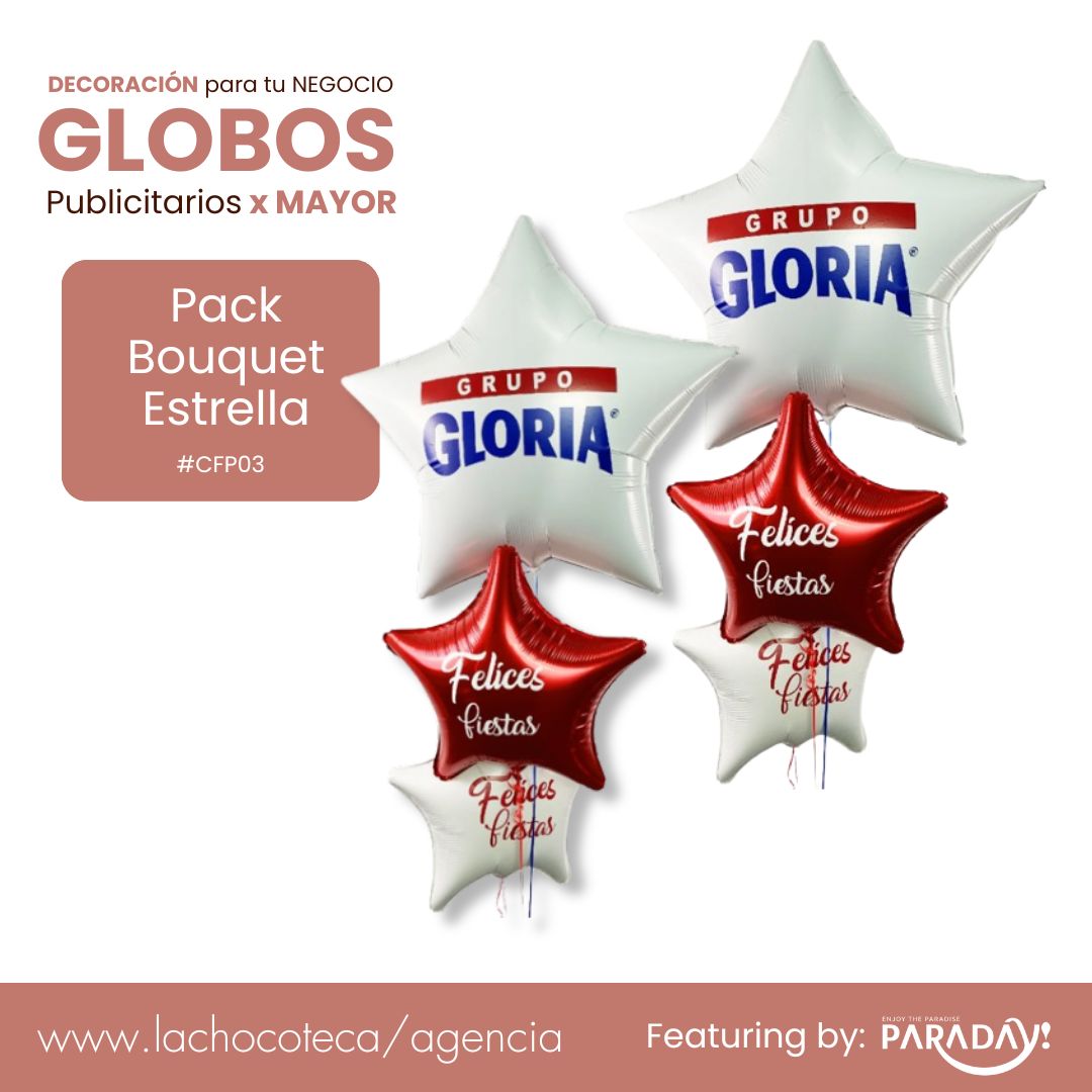 BOUQUET ESTRELLA CON HELIO - PACK 2 UNID