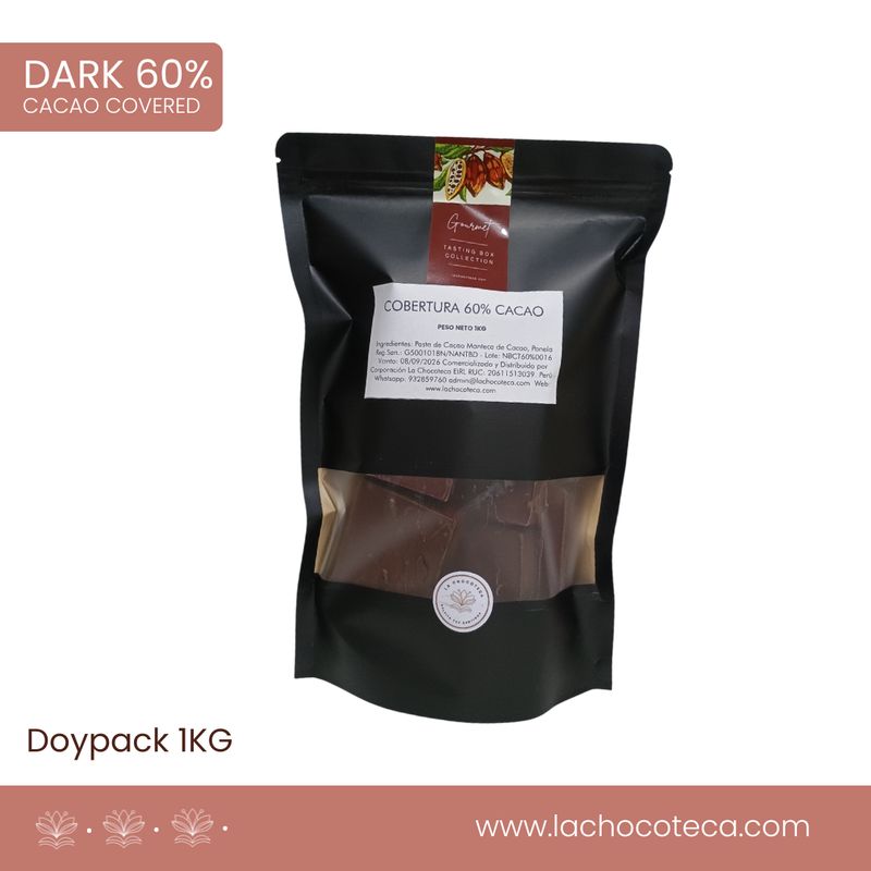 COBERTURA DARK 60% - Doypack x 1KG