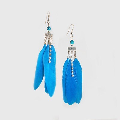 Festive Feather Earring - Turquoise