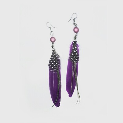 Espirit Feather Earring - Purple