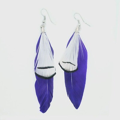 Starling Feather Earring - Purple
