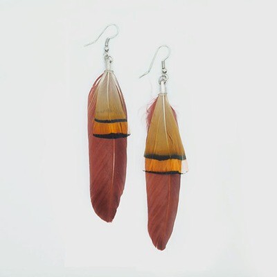 Starling Feather Earring - Tan