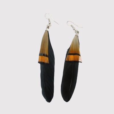 Starling Feather Earring - Black