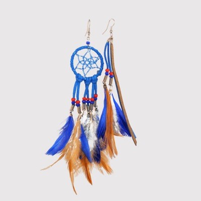 Dreamcatcher Feather Earring - Turquoise