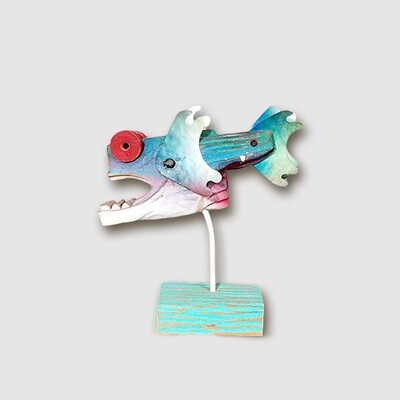 Recycled Sculpture - Blue Fish